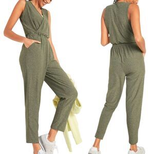 Old Navy Active Breathe ON Cross-Front Sleeveless Jumpsuit Womens Large Green